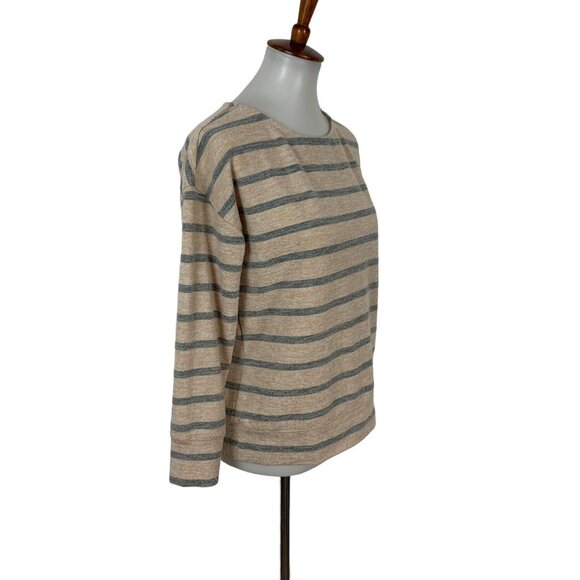 Haven Well Within Gray Cream Striped Crewneck XS Long Sleeve Minimalist - Picture 2 of 5